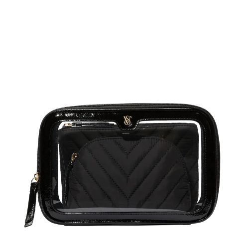 Victoria`s Secret 3-Piece Makeup Bag Black Зображення товару
