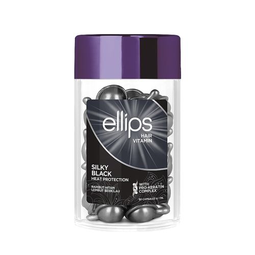 Вітаміни для волосся "Шовкова ніч" з про-кератиновим комплексом Ellips Hair Vitamin Silky Black With Pro-Keratin Complex - зображення