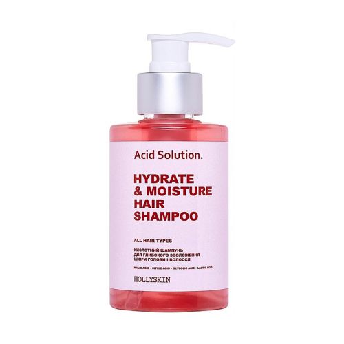 Кислотний шампунь для глибокого зволоження шкіри голови і волосся Hollyskin Acid Solution Hydrate & Moisture Hair Shampoo - зображення