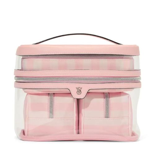 Victoria's Secret 4-Piece Makeup Bag Heritage Stripe Зображення товару
