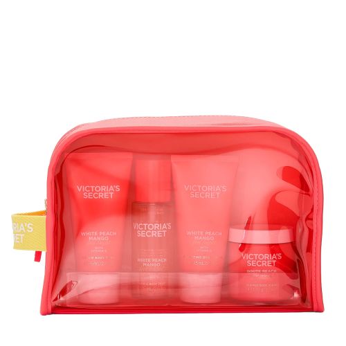 Victoria's Secret Body Care Gift Set ft. Reusable Travel Bag White Peach Mango Зображення товару