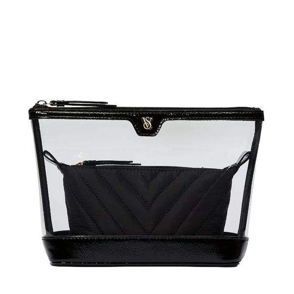 Косметичка чорна 2 в 1 Victoria's Secret 2-Piece Makeup Bag Black - зображення