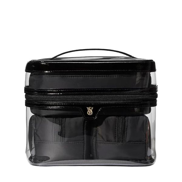 Косметичка 4 в 1 Victoria's Secret 4-Piece Makeup Bag Black V-Quilt - зображення