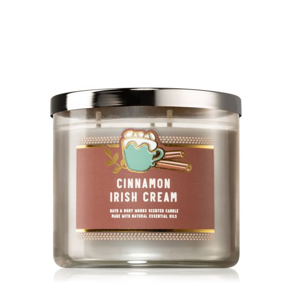 Аромасвічка з трьома ґнотами Bath & Body Works Cinnamon Irish Cream - зображення