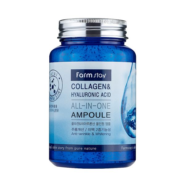 Ампульна сироватка з колагеном і гіалуроновою кислотою FarmStay Collagen & Hyaluronic Acid All-In-One Ampoule - зображення