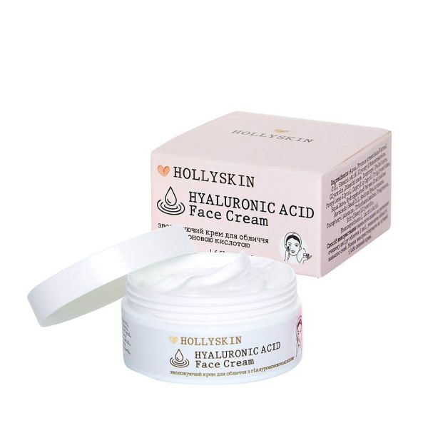 Зволожувальний крем для обличчя з гіалуроновою кислотою Hollyskin Hyaluronic Acid Face Cream - зображення