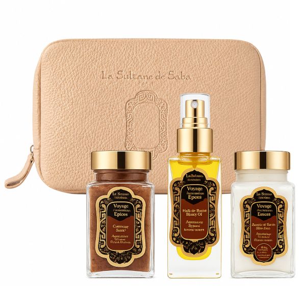 Набір для тіла Аюрведичний La Sultane De Saba Coffret Voyage Sur La Route Des Epices Ayurvedique - зображення