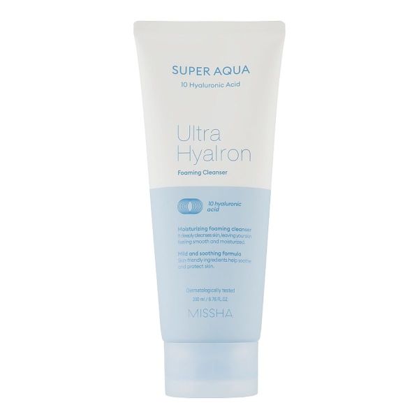 Пінка для очищення обличчя Missha Super Aqua Ultra Hyalron Cleansing Foam - зображення