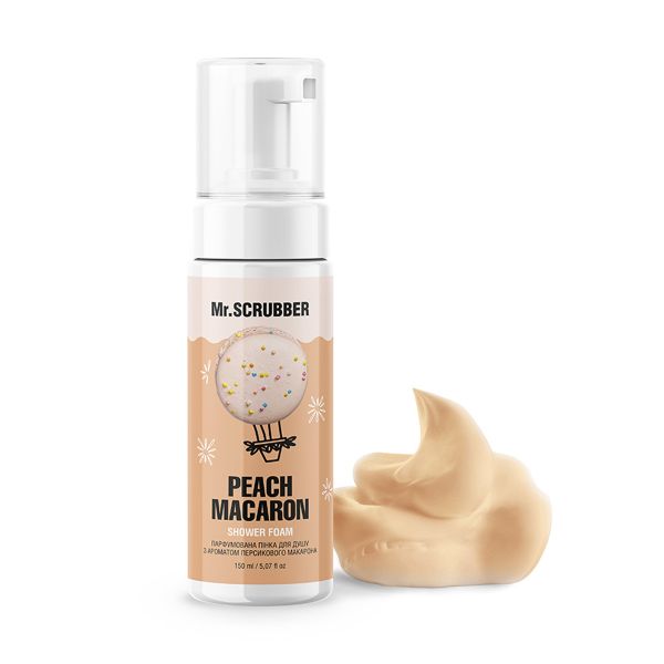 Парфумована пінка для душу з ароматом персикового макарона Mr.Scrubber Peach Macaron - зображення