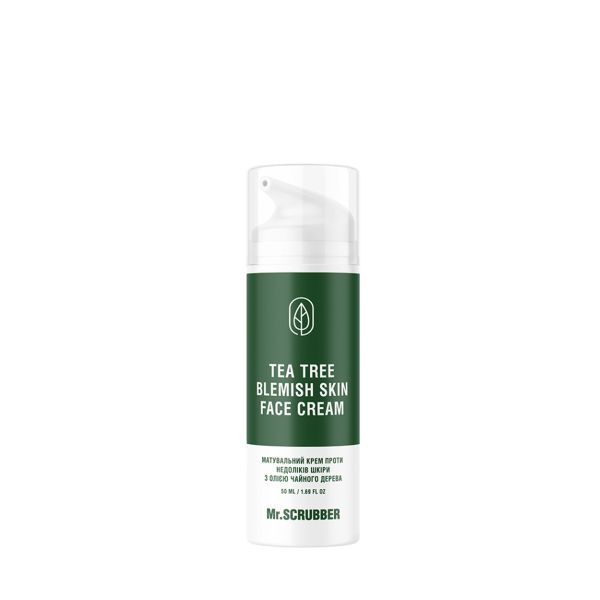 Матувальний крем вiд недолiкiв шкiри ​Mr.Scrubber Tea Tree Blemish Skin Face Cream - зображення