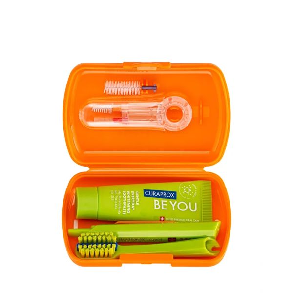 Дорожній набір помаранчевий Curaprox Be You Ortho Orange Travel Set - зображення