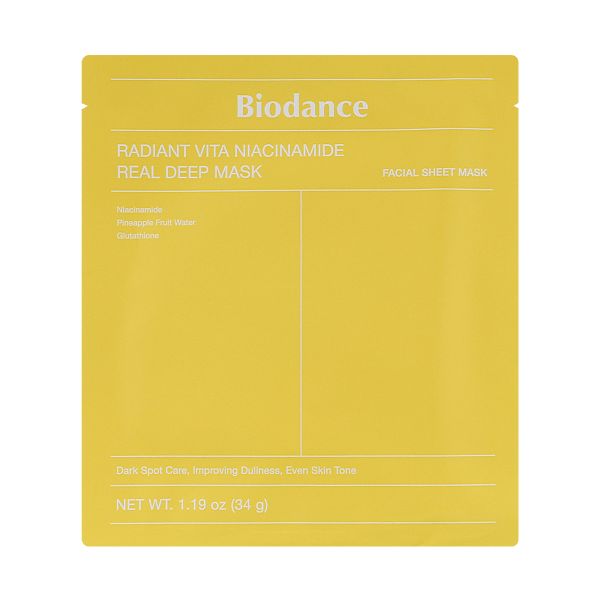 Гідрогелева маска для оживлення тьмяної шкіри Biodance Radiant Vita Niacimamide Real Deep - зображення