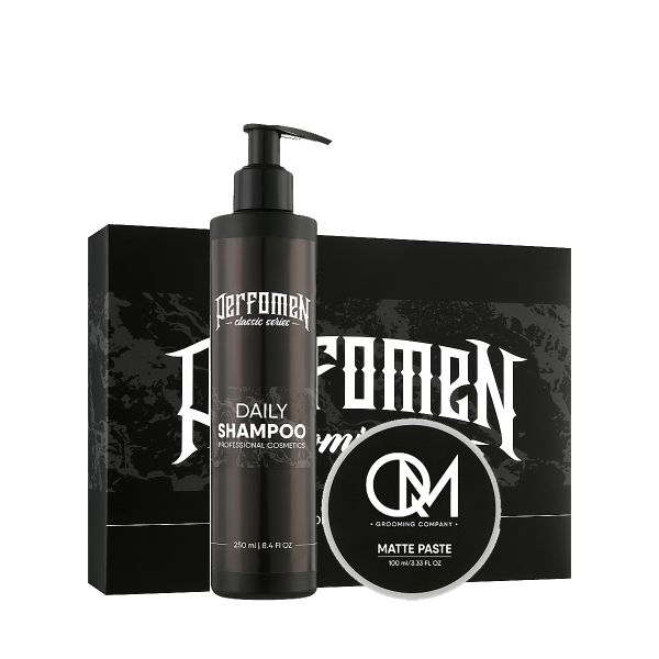 Подарунковий набір для чоловіків Perfomen Daily Shampoo + QM Matte Paste - зображення