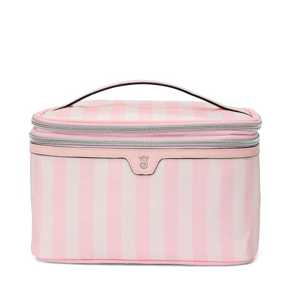 Косметичка рожева дорожня Victoria's Secret Express Train Case Heritage Stripe - зображення