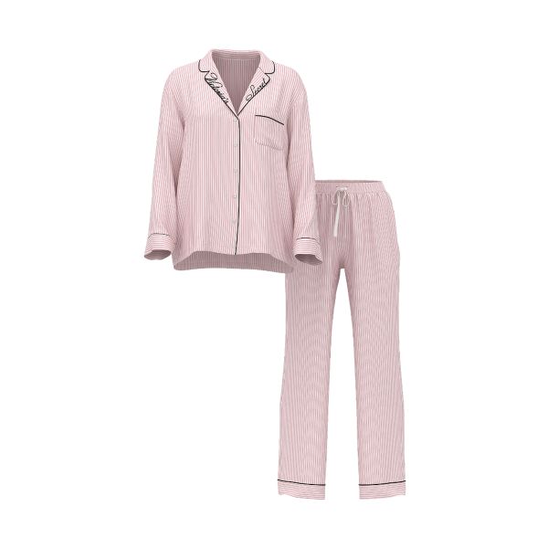 Піжама зі штанами Victoria's Secret Signature Satin Long Pajama Set Pretty Blossom Iconic Stripes - зображення