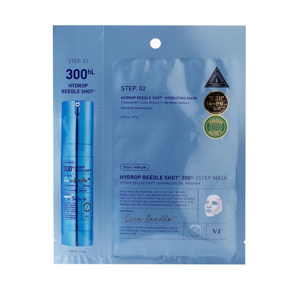 Зволожуюча двоетапна тканинна маска для обличчя VT Cosmetics Hydrop Reedle Shot 300hl 2-Step Mask - зображення